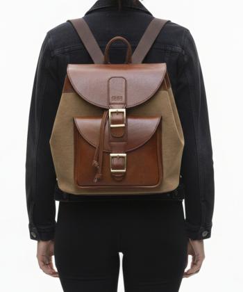 كوله پشتي زنانه چرم طبيعي صاد مدل JR5021