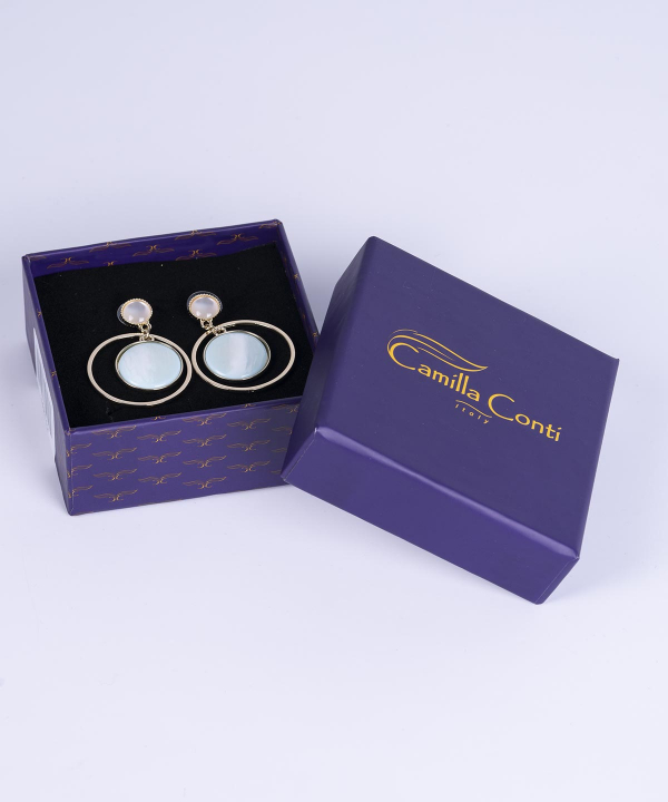 گوشواره زنانه کامیلا کنتی Camilla Conti طرح کهربایی