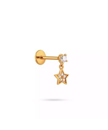 پیرسینگ طلا 18 عیار زنانه روبی مدل 57524