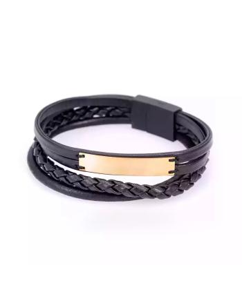 دستبند طلا 18 عیار مردانه روبی مدل 12185