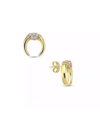 گوشواره طلا 18 عیار زنانه روبی مدل 42065