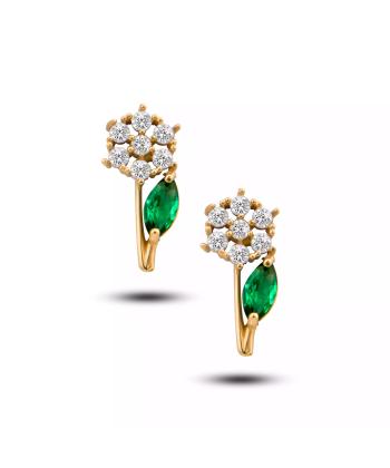 گوشواره طلا 18 عیار زنانه روبی مدل 29972