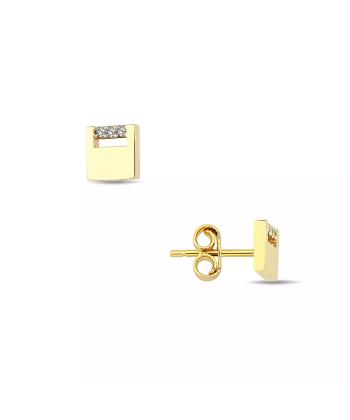 گوشواره طلا 18 عیار زنانه روبی مدل 47128