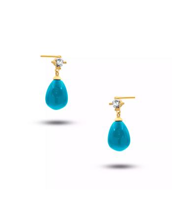 گوشواره طلا 18 عیار زنانه روبی مدل 56900