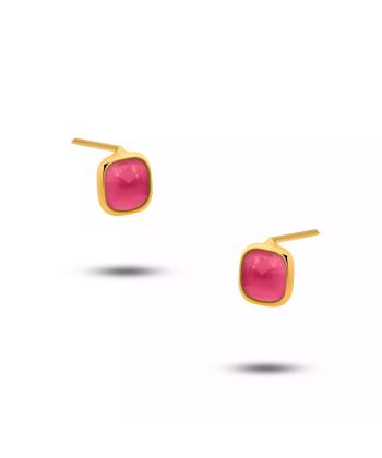 گوشواره طلا 18 عیار زنانه روبی مدل 63311