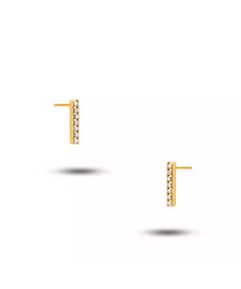 گوشواره طلا 18 عیار زنانه روبی مدل 85744