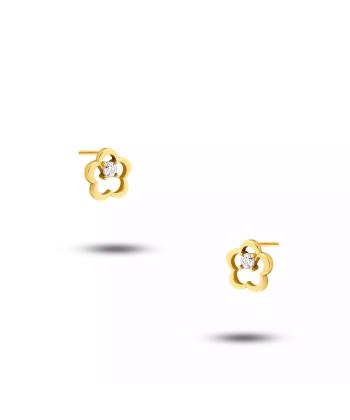 گوشواره طلا 18 عیار زنانه روبی مدل 85774