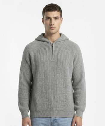 هودي نيم زيپ بافت مردانه سوپردراي مدل 7626011
