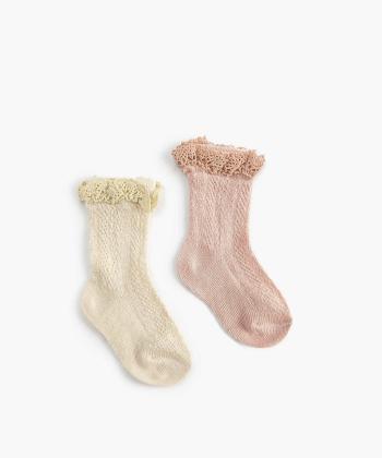 جوراب ساق بلند نوزاد دخترانه كوتون مدل 6WMG80007AA