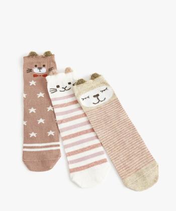 جوراب ساق بلند دخترانه كوتون مدل 6WKG80003AA