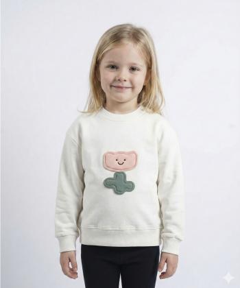 سويشرت دخترانه مرينو طرح گل لاله مدل 1805