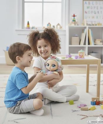 عروسک موزیکال دختر مو آبی زرد کیکو مدل DY8811B-