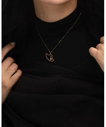 پلاک طلا 18 عیار زنانه دفينه مدل PJ1247