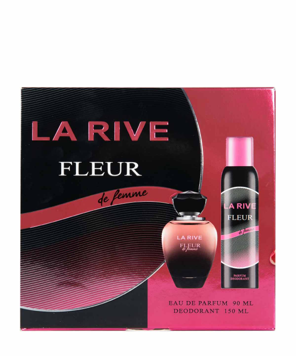 ست ادوپرفیوم و اسپری دئودورانت زنانه لا ریو La Rive مدل Fleur De Femme حجم 90 میلی لیتر