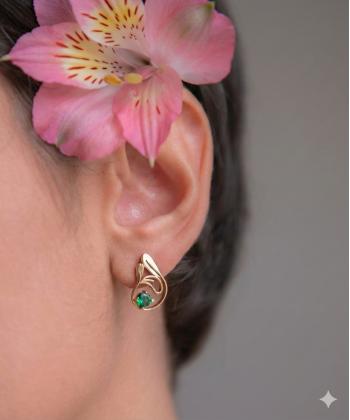 گوشواره طلا 18 عیار زنانه دفینه مدل EJ1059