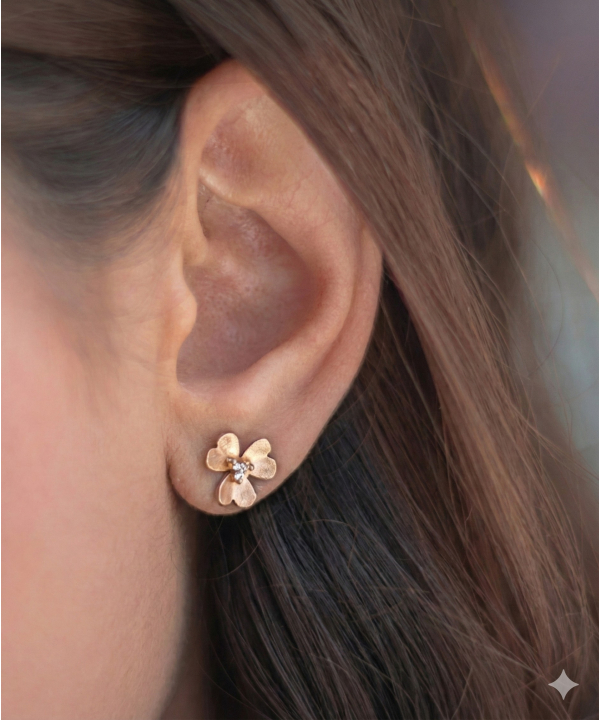 گوشواره طلا 18 عیار زنانه دفینه مدل EJ1036