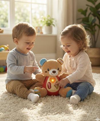 عروسك پوليشي خرس موزيكال چراغ دار كيكو مدل CH6042-8