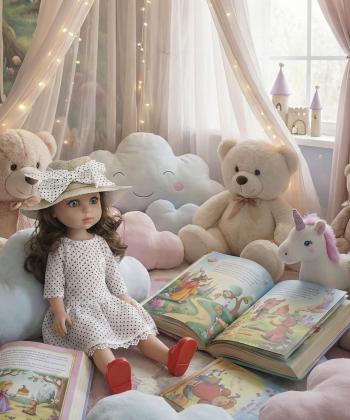 عروسك دخترانه كلاه دار كيكو مدل WZB9601-9