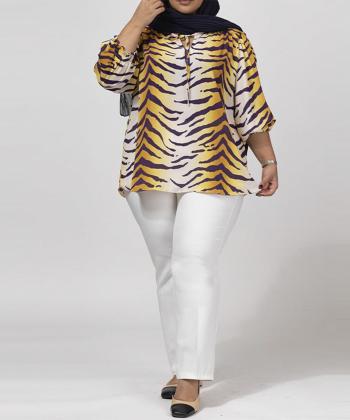 بلوز كرپ سايز بزرگ زنانه برنس مدل 40111