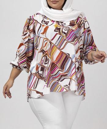 بلوز كرپ سايز بزرگ زنانه برنس مدل 40111