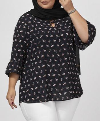 بلوز كرپ سايز بزرگ زنانه برنس مدل 40108