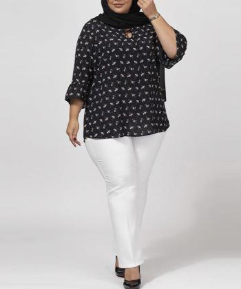 بلوز كرپ سايز بزرگ زنانه برنس مدل 40108