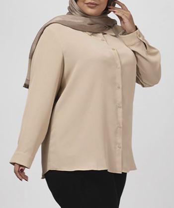 شوميز كرپ سايز بزرگ زنانه برنس مدل 30106