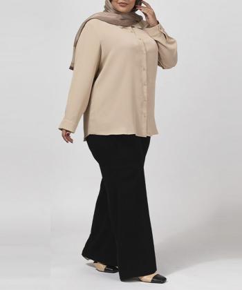 شوميز كرپ سايز بزرگ زنانه برنس مدل 30106