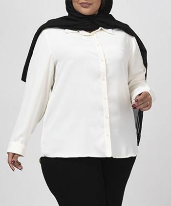 شوميز كرپ سايز بزرگ زنانه برنس مدل 30106