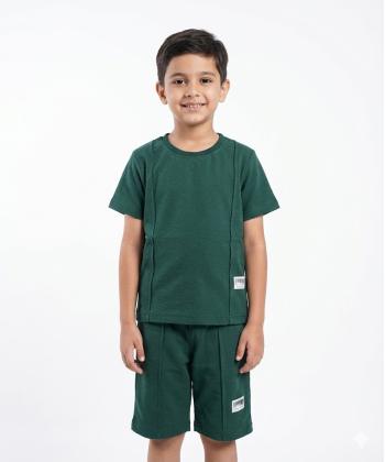 ست تیشرت و شلوارک نخی پسرانه مادر مدل Edward