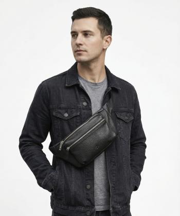 کیف کمری چرم طبیعی نوین چرم مدل یاسان