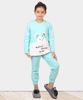 ست تیشرت آستین بلند و شلوار دخترانه مادر Madar مدل روبی