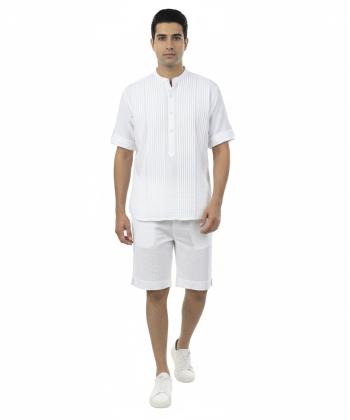 ست پیراهن و شلوارک لینن مردانه بالون مدل 55104