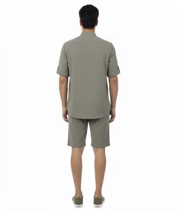 ست پیراهن و شلوارک لینن مردانه بالون مدل 55104