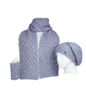 ست كلاه شال گردن و دستكش زنانه تارتن مدل 312113434