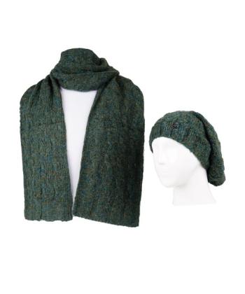 ست كلاه و شال زنانه تارتن مدل 212000606