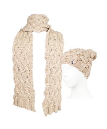 ست كلاه و شال زنانه تارتن مدل 213000203