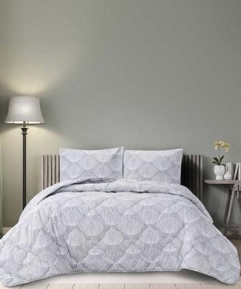 لحاف طرح دار با رويه بالش يك نفره لايكو مدل آژين