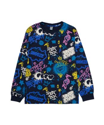 تيشرت آستين بلند و شلوار پسرانه باني نو طرح چاپ حروفي