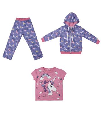 سویشرت و تیشرت و شلوار دخترانه باني نو طرح رنگين كمون