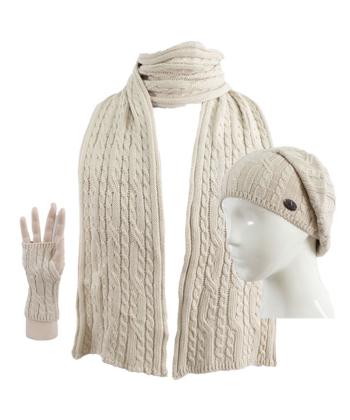 ست كلاه شال گردن و دستكش زنانه تارتن مدل 312012204