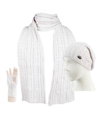 ست كلاه شال گردن و دستكش زنانه تارتن مدل 312012204