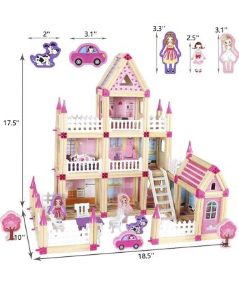 خانه چوبي صورتي ساختني دخترانه كيكو مدل 972