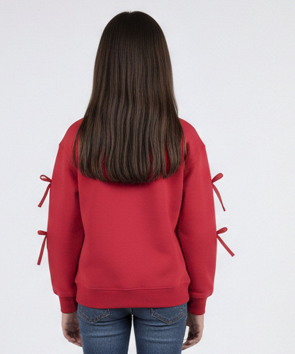 سويشرت دخترانه مرينو مدل RIBBON