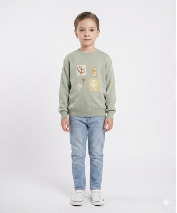 سويشرت دخترانه مرينو مدل كبوتر