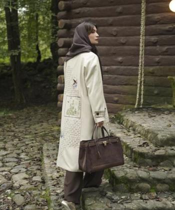 پالتو آستردار كتان زنانه فلاي فشن مدل 1107001336