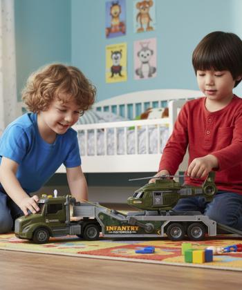 تريلر و هليكوپتر نظامي چند كاره ارتشي 1:16 كيكو مدل JS202ES-1