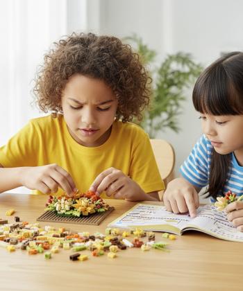 لگو بلوك ساختني جعبه گل نارنجي كيكو مدل 7373