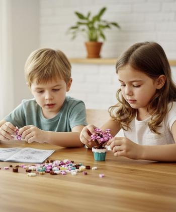 لگو بلوك ساختني گل رز با گلدان كيكو مدل 601292