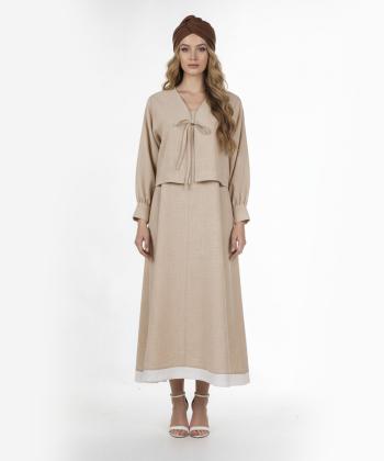 ست پيراهن و شومیز لينن زنانه مانگ مدل 7642041010